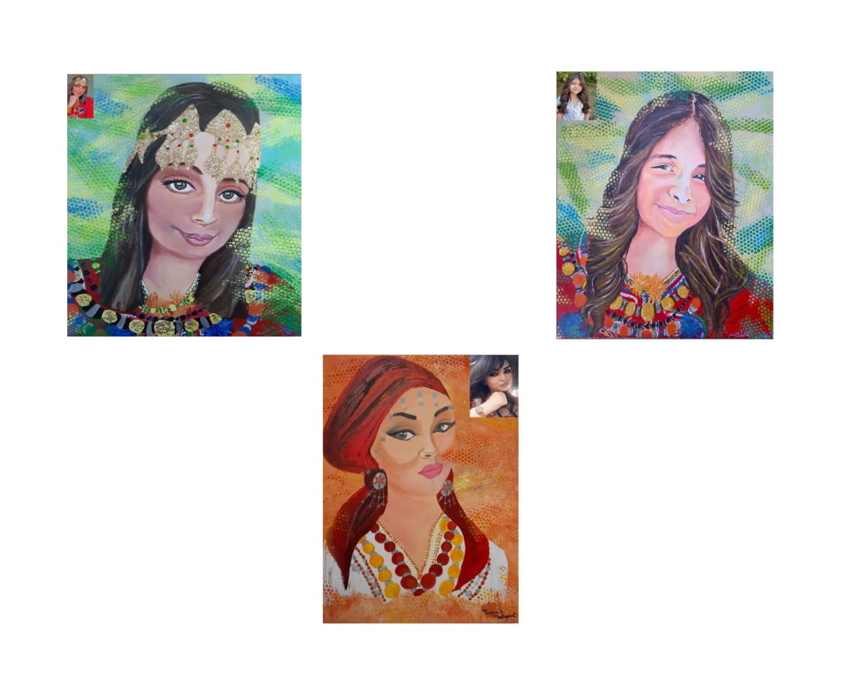 Portraits peinture personnalisé d' après photo format 85 cm / 60 cm